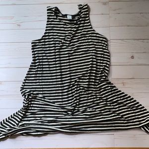 Old Navy black and white stripe sleeveless dress